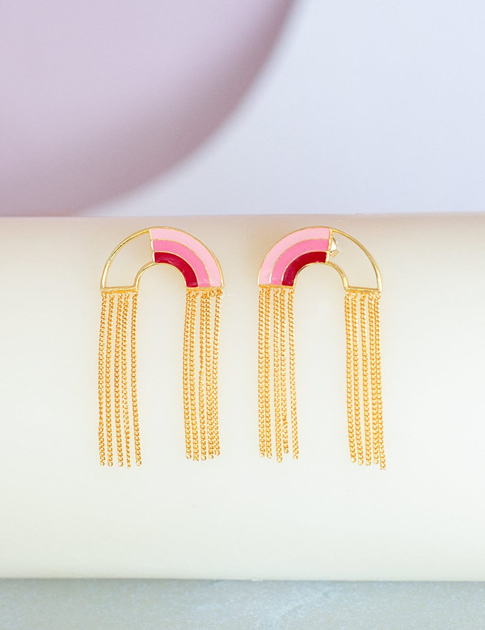 Photoframes & jewellery boxes Pink Somewhere Over The Rainbow Gold Plated Earrings