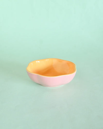 Pink Horizon Handpainted Chip n Dip Platter & Bowl