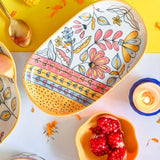 Pink Horizon Handpainted Oval Platter