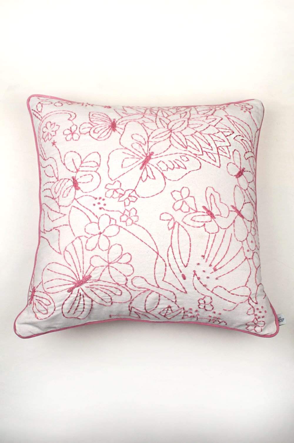 Pink Kelly Embroidered Cushion Cover