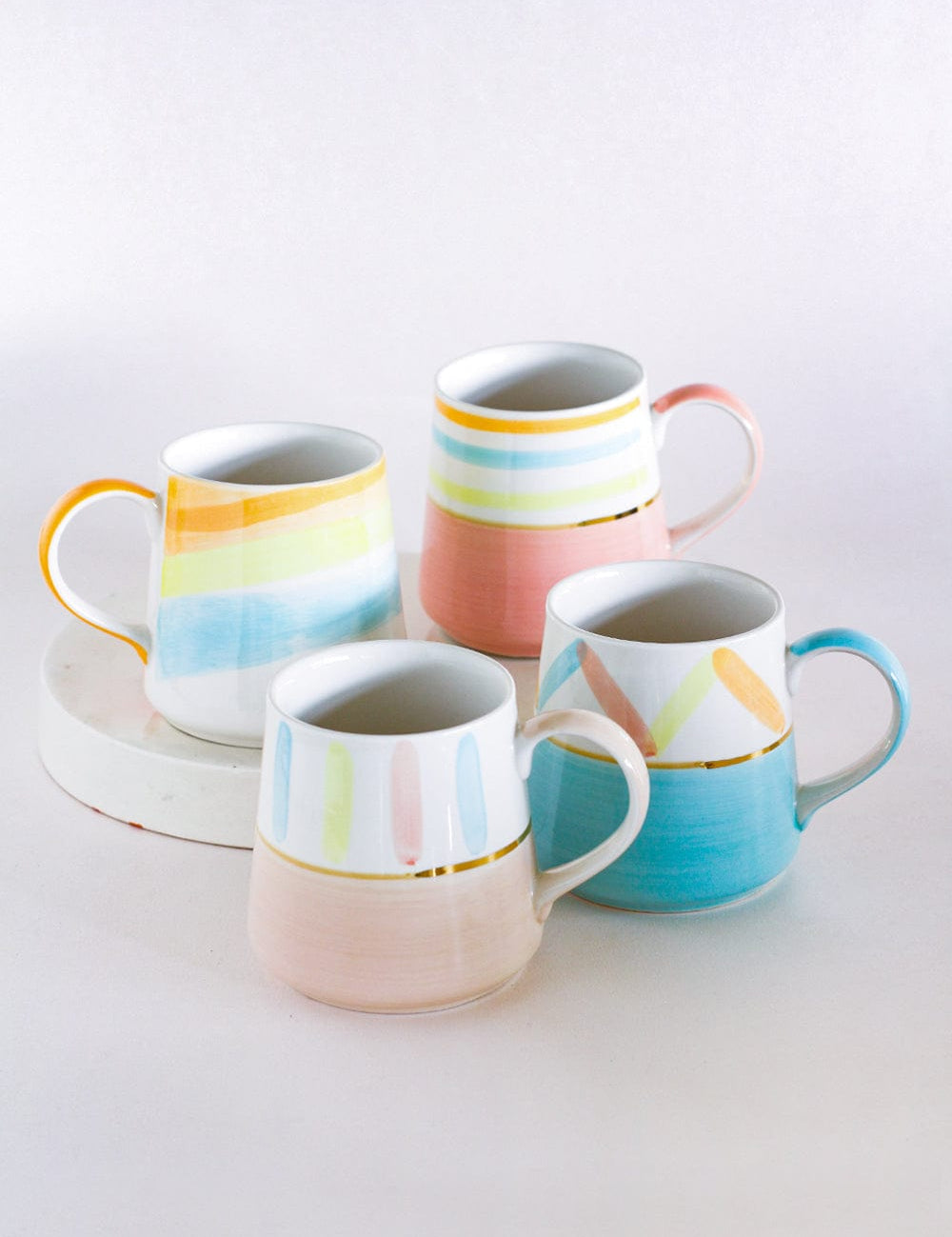 Pink - Peach Parfait Handpainted Ceramic Mug