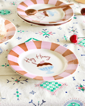 Plate Hey Honey Handpainted Ceramic Dessert Plate 16.5 Cm