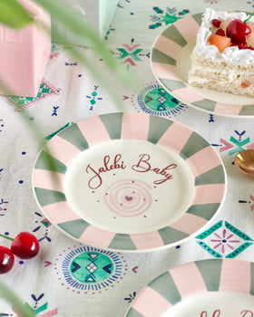 Plate Jalebi Baby Handpainted Ceramic Dessert Plate 16.5 Cm