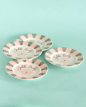 Plate Jalebi Baby Handpainted Ceramic Dessert Plate - Set of 4