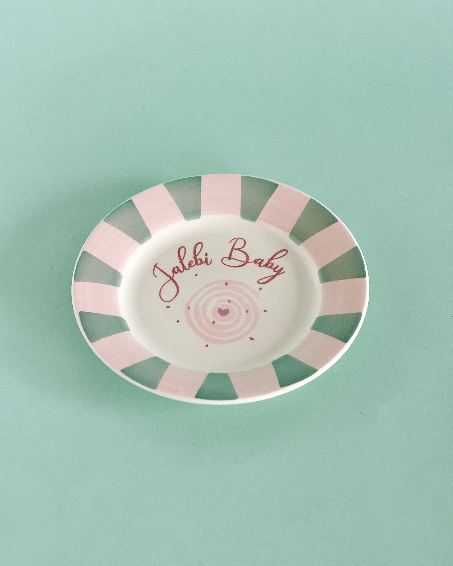 Plate Jalebi Baby Handpainted Ceramic Dessert Plate - Set of 4