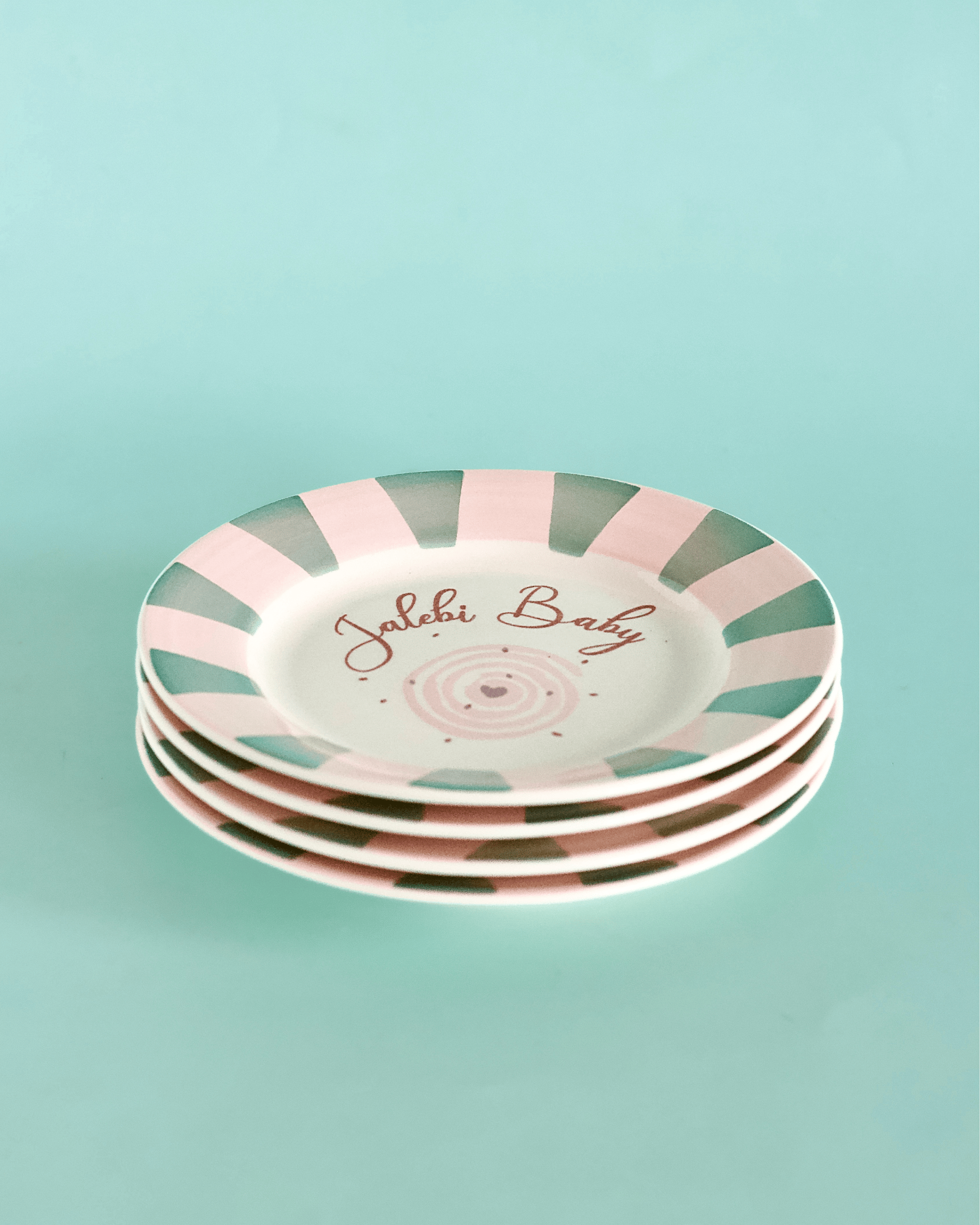 Plate Jalebi Baby Handpainted Ceramic Dessert Plate - Set of 4