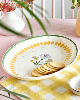 Plate Sundrop Handpainted Ceramic Oval Plate 30 cm