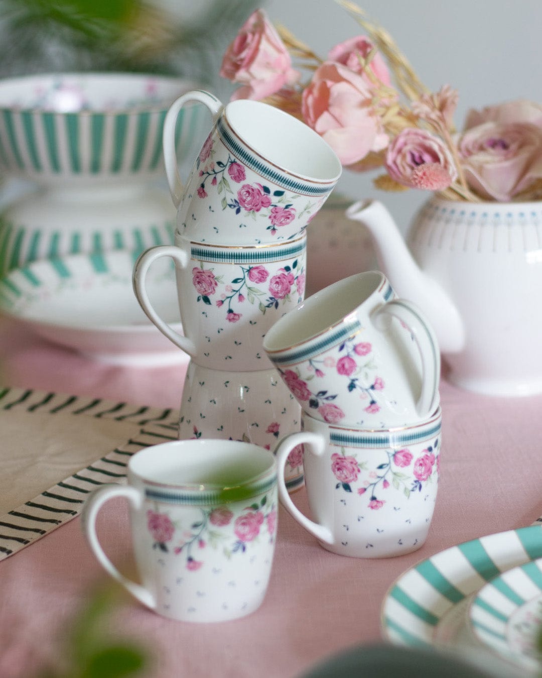Plates & Cups Portrait of a Rose Chai Mugs & Snacks Plates | The Wishing Chair