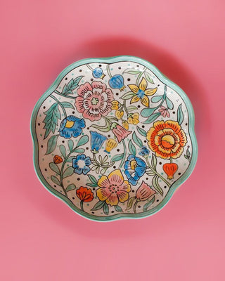 Plates Kelly Green Handpainted Ceramic Platter