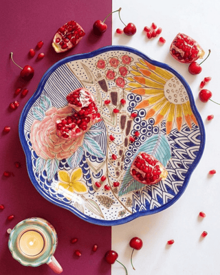 Plates Secret Garden Ceramic Handpainted Platter
