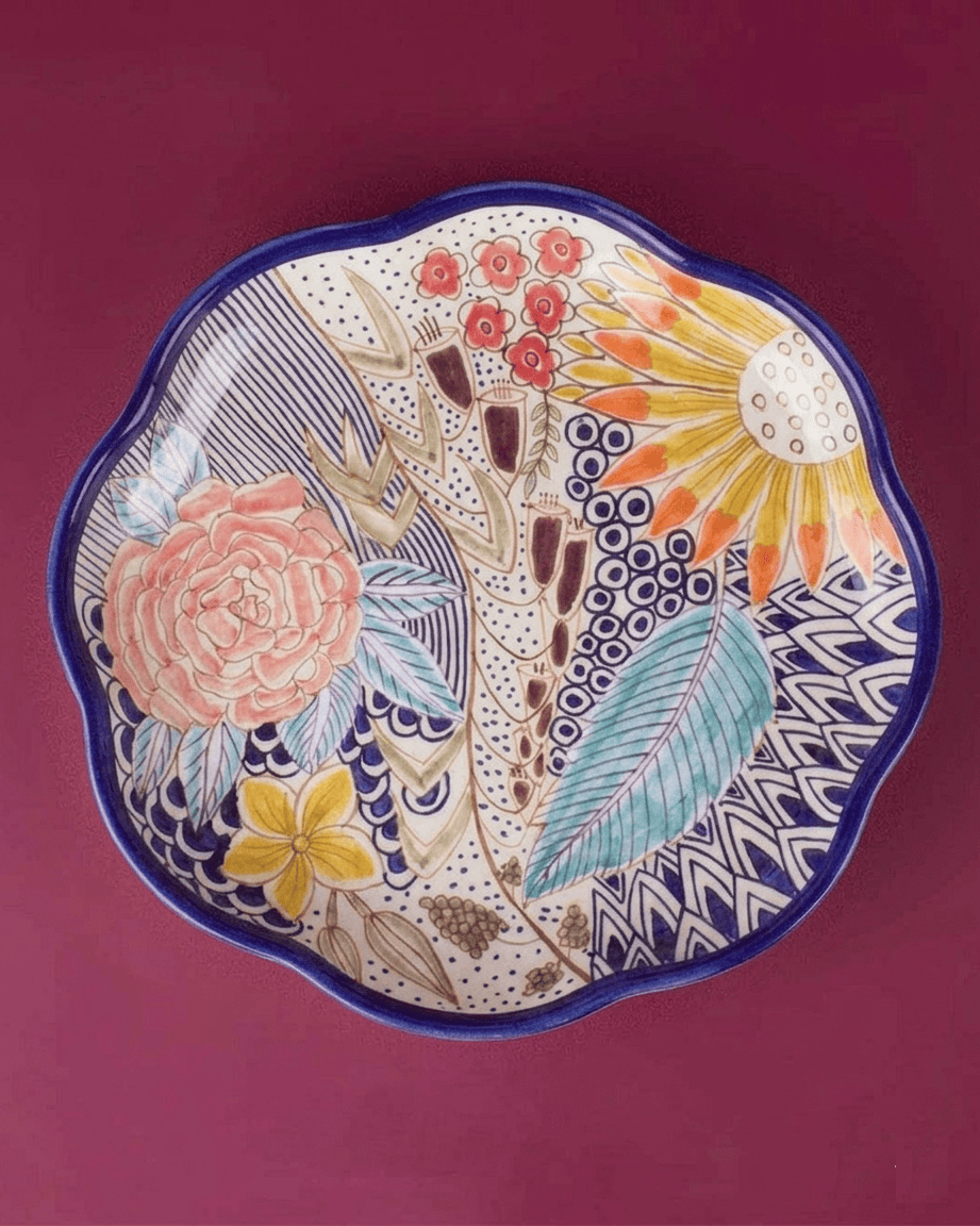 Plates Secret Garden Ceramic Handpainted Platter