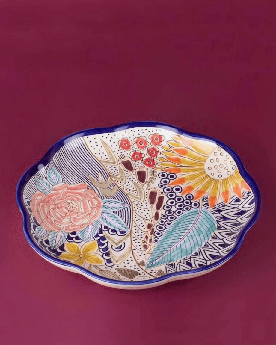 Plates Secret Garden Ceramic Handpainted Platter