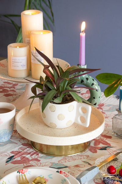 Plum Dandy Cakestand With Metallic Removable Stand