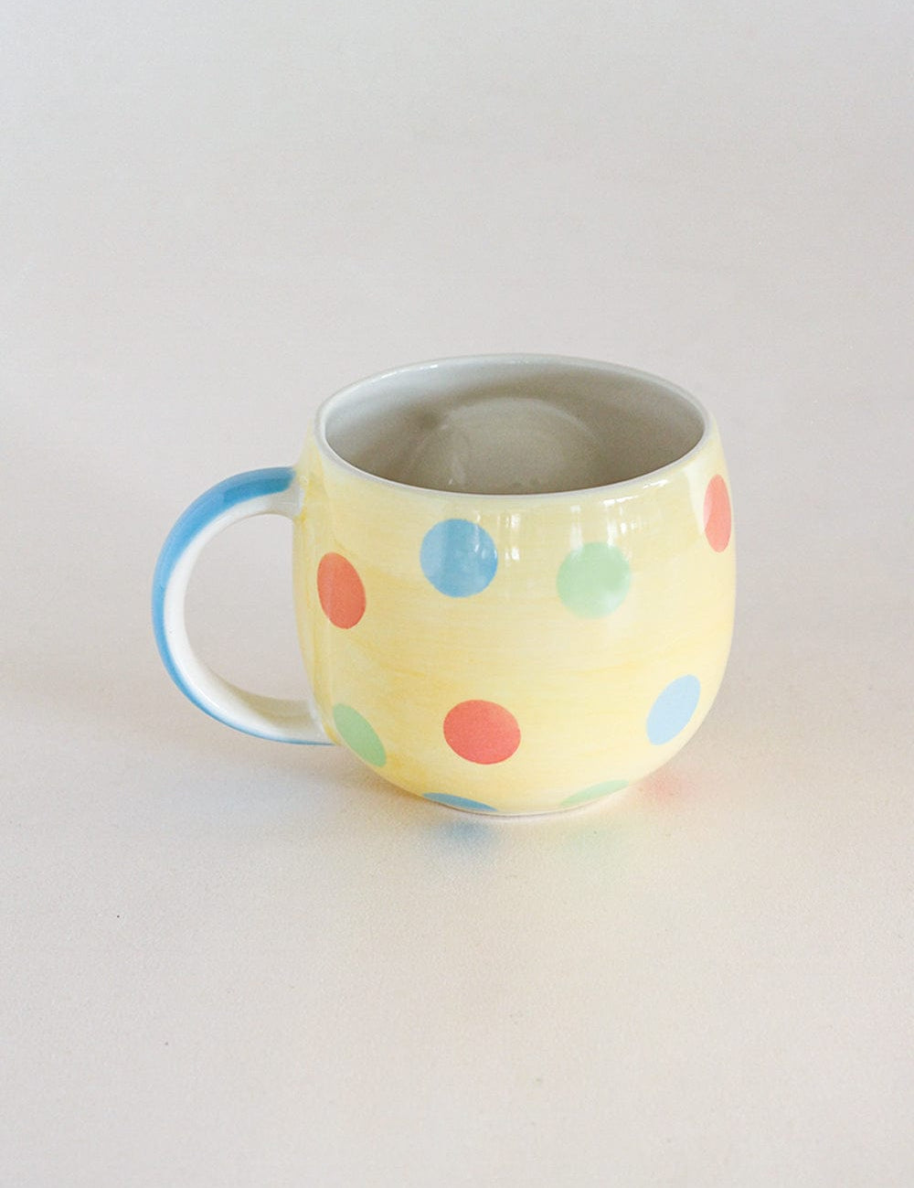 Polka Dot Bird Handpainted Ceramic Mug