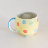 Polka Dot Bird Handpainted Ceramic Mug