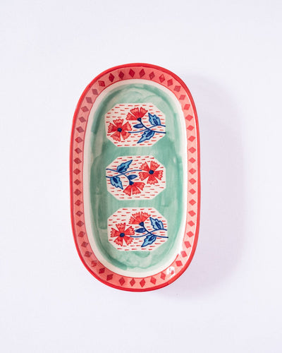 Poppies  & Play Handpainted Oval Platter