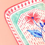 Poppies & Play Handpainted Rectangular Platter- Set of 2
