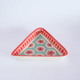 Poppies  & Play Handpainted Triangular Plates - Set of 2