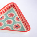 Poppies  & Play Handpainted Triangular Plates - Set of 2
