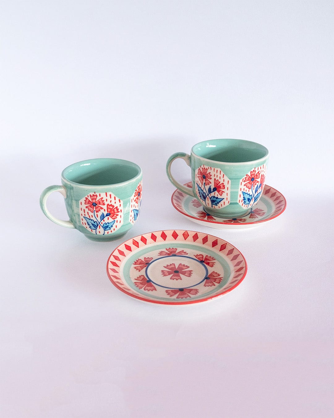 Poppies & Play Teacup and Saucer - Set of 2