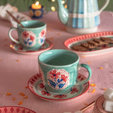 Poppies & Play Teacup and Saucer - Set of 2