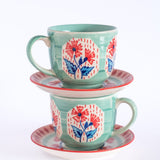 Poppies & Play Teacup and Saucer - Set of 2
