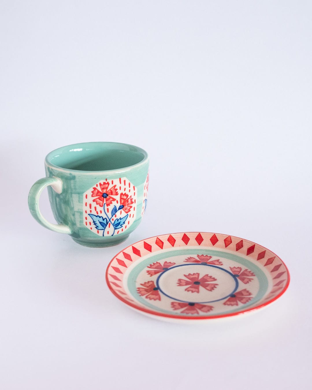 Poppies & Play Teacup and Saucer - Set of 2