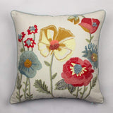 Poppy Embroidered Cushion Cover