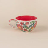 Poppy Petals Handpainted Cup & Saucer - Set Of 2