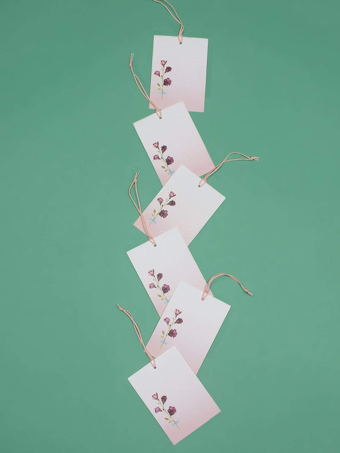 Pressed Flower Tags-raspberry - Set Of 6