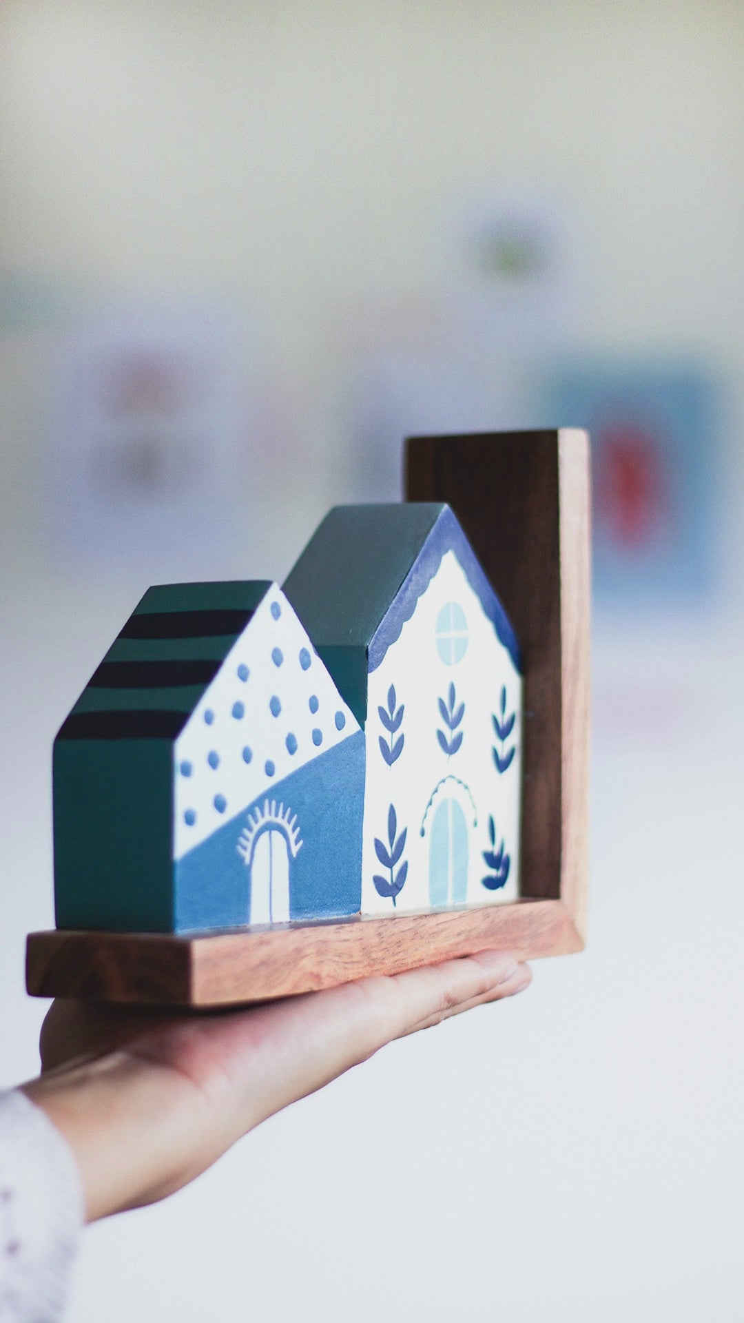 Hygge Hut Handpainted Wooden Bud Vase