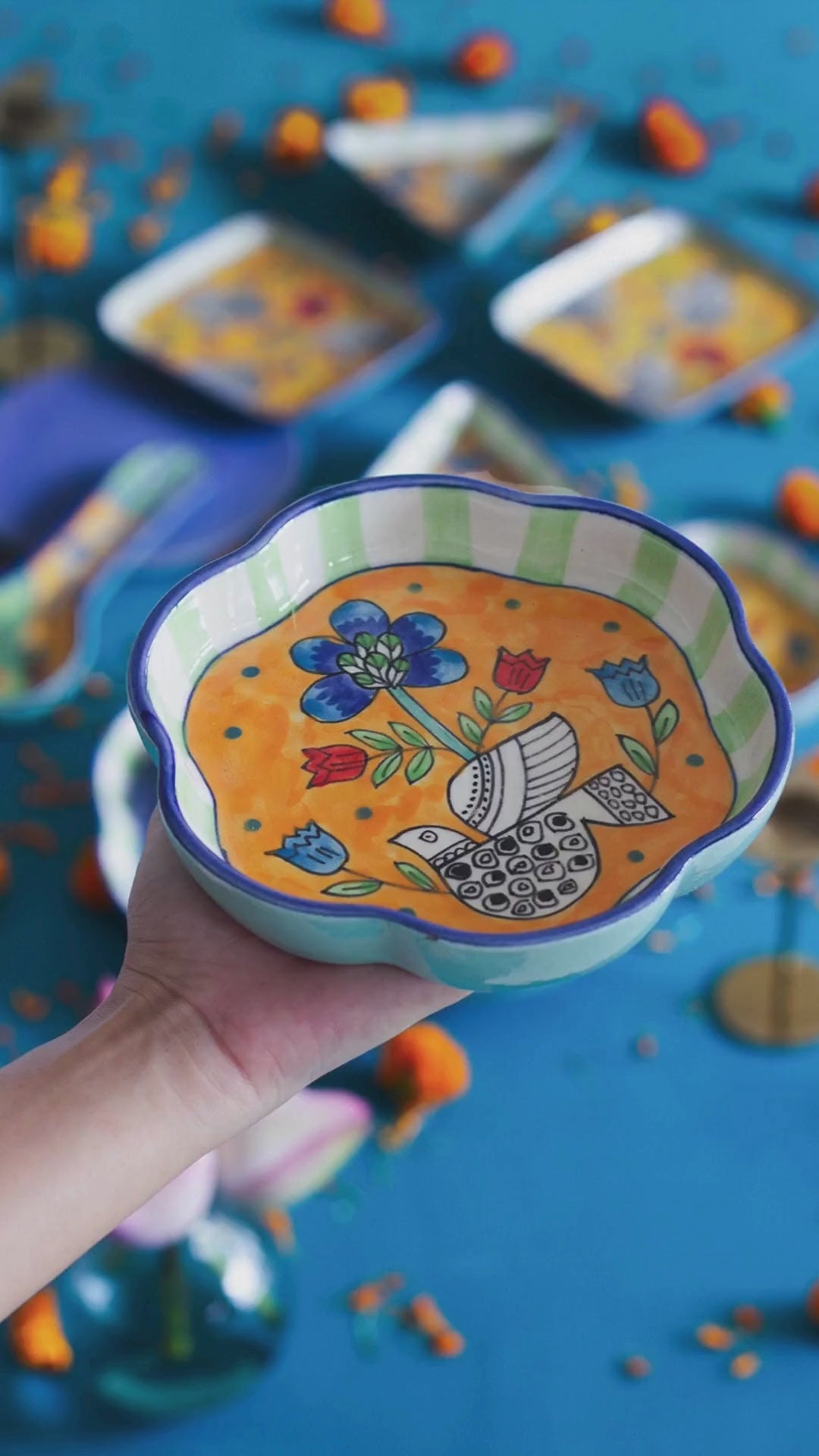 Perch Handpainted Ceramic Pasta Bowl