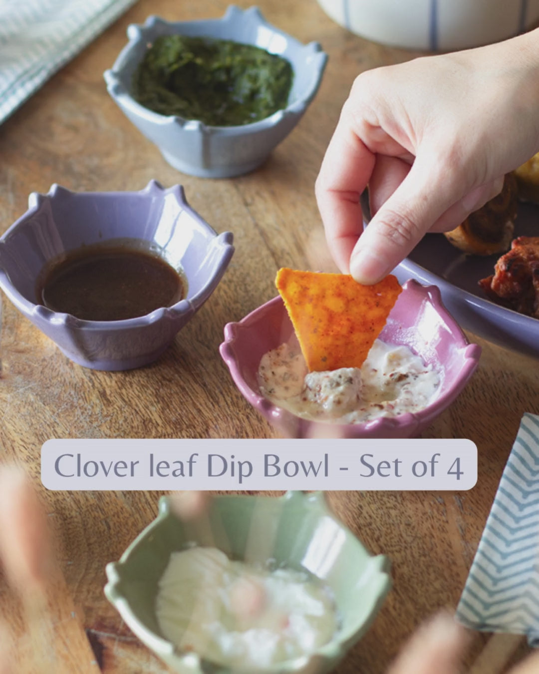 Clover leaf Dip Bowl -  Set of 4