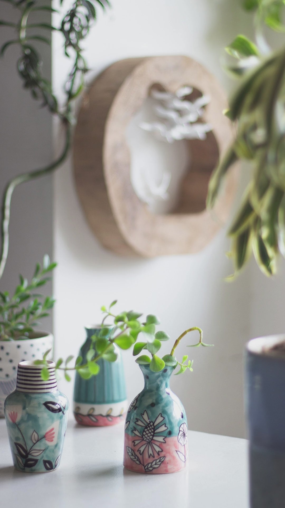 Rosa Handpainted Ceramic Mini Vase