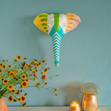 Psychedelic Ellie Handpainted Paper mache Wall Decor Head