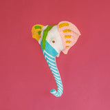Psychedelic Ellie Handpainted Paper mache Wall Decor Head