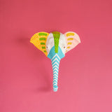 Psychedelic Ellie Handpainted Paper mache Wall Decor Head