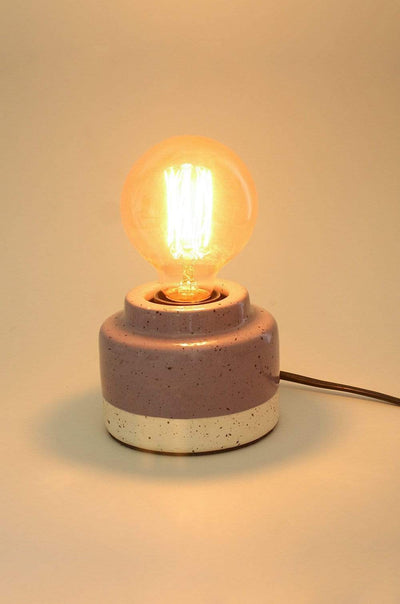 Purple Dalia Ceramic Desk Lamp With Edison Bulb