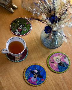 Quirky Crew Metallic Coasters - Set of 4 | The Wishing Chair