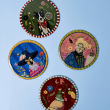 Quirky Crew Metallic Coasters - Set of 4 | The Wishing Chair