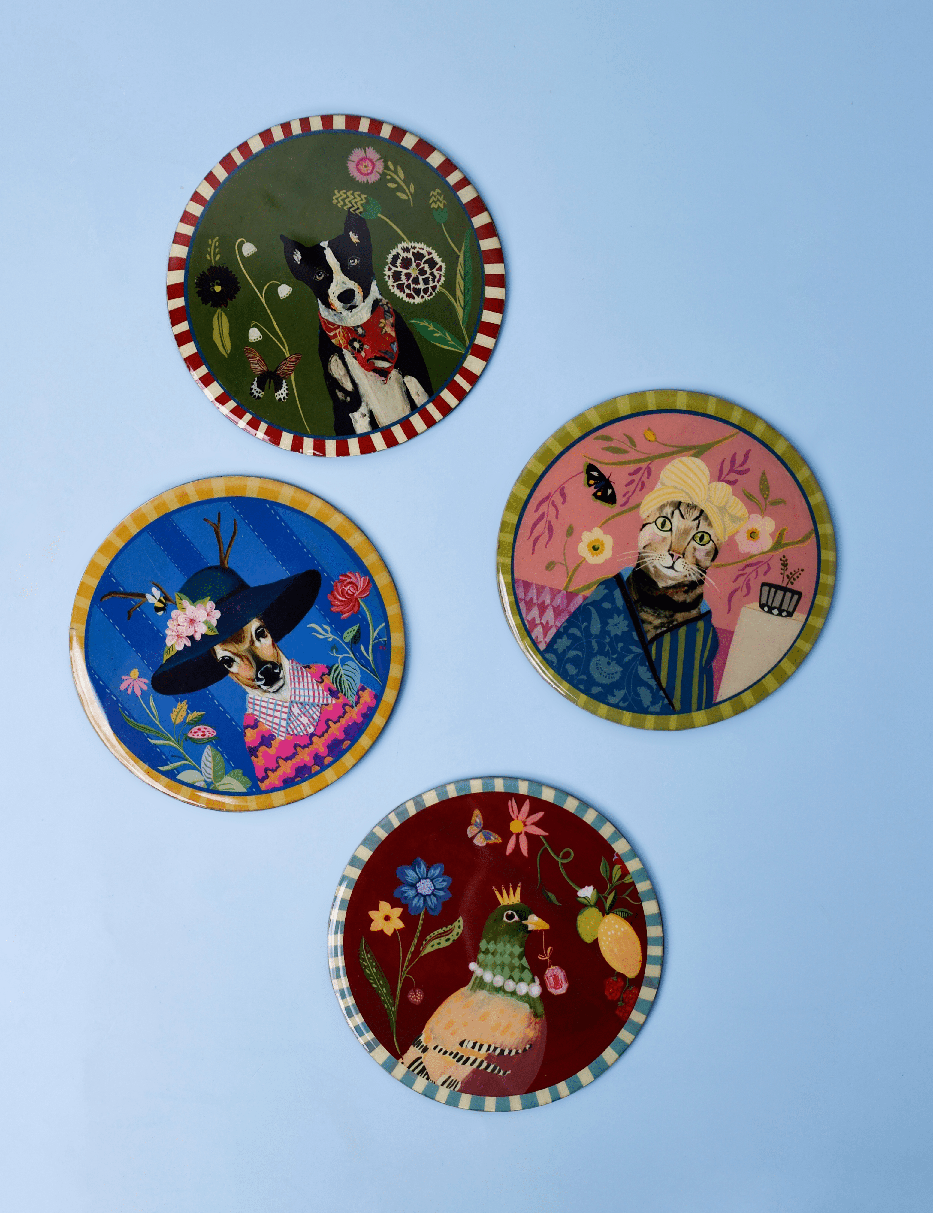 Quirky Crew Metallic Coasters - Set of 4 | The Wishing Chair