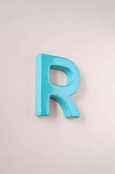 R Mottled Mono Wall Hanging Teal A to Z