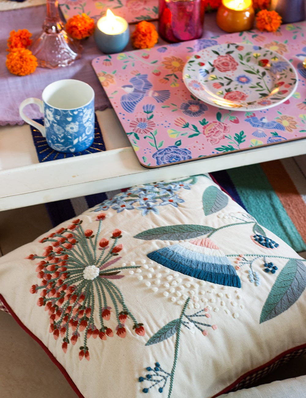 Raha Embroidered Cushion Cover