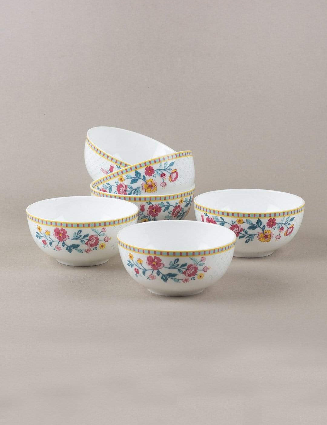 Raindrops And Roses 4" Bowl- Set Of 6