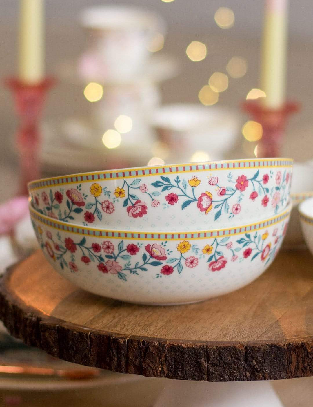 Raindrops And Roses 7" Bowl- Set Of 2