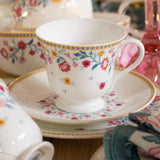 Raindrops And Roses Teacup & Saucer- Set Of 6