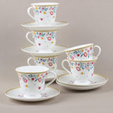 Raindrops And Roses Teacup & Saucer- Set Of 6