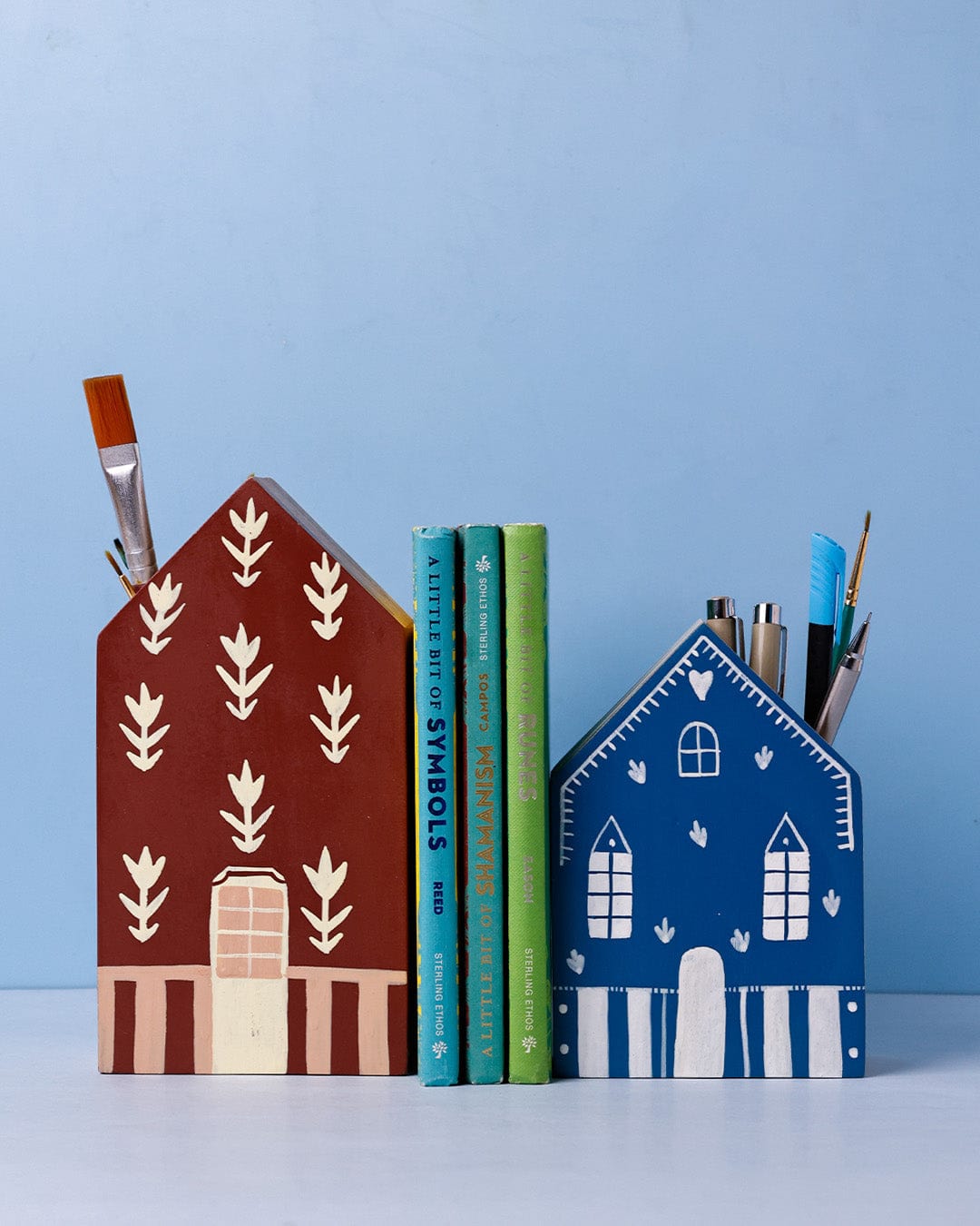 Reading Roofs Handpainted Bookends - Set of 2 | The Wishing Chair
