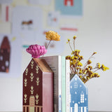 Reading Roofs house-shaped handpainted wooden bookends, set of 2 | The Wishing Chair