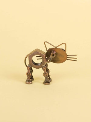 Recycled Decorative Cat- Copper Antique